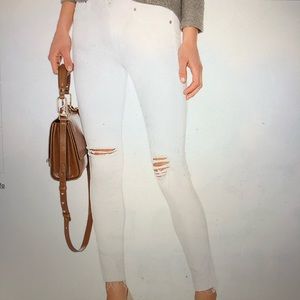 Hudson white skinny jeans